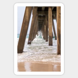 Waves Under the Pier Sticker